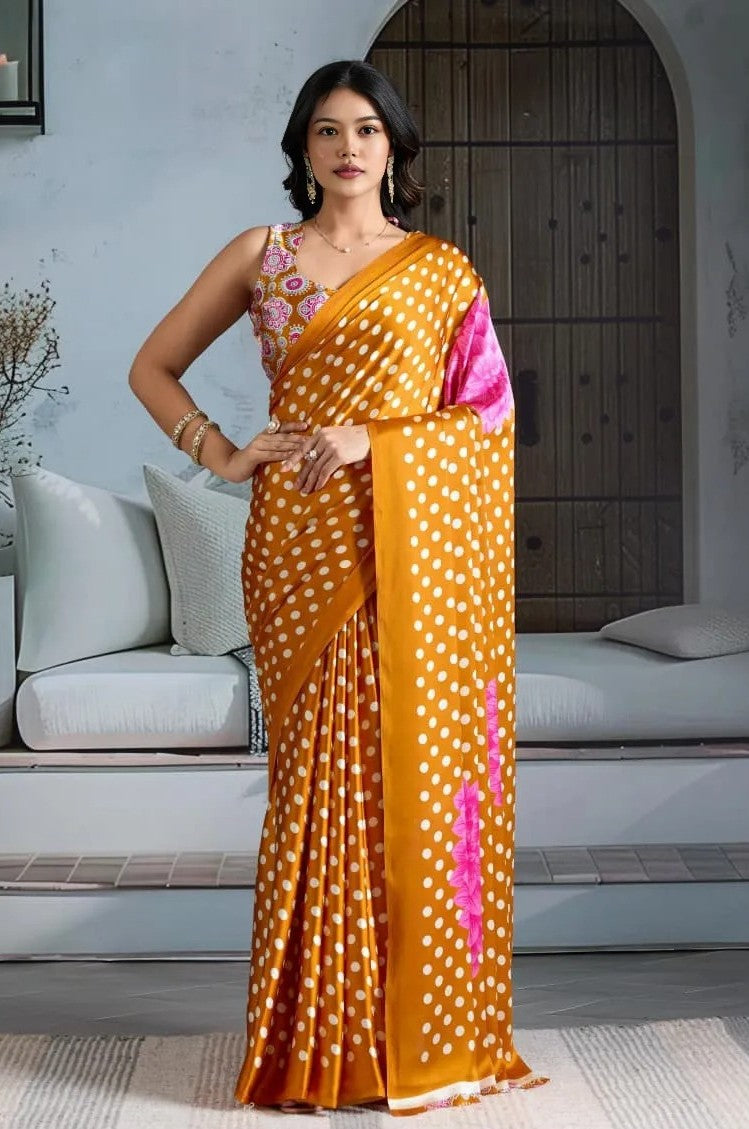 Saree With Stitched Blouse